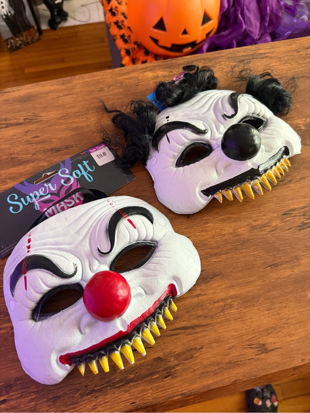 White Scary Clown adult Costume Mask(s) 2